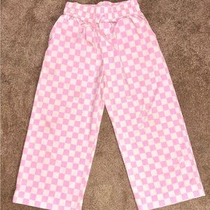 Albion Pink Checkered Wide Leg Pants